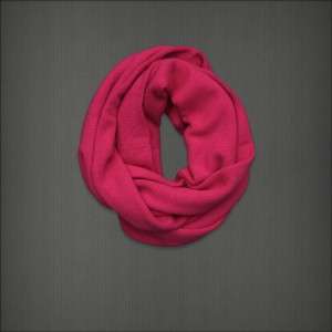 NWT Abercrombie & Fitch 100% CASHMERE INFINITY SCARF grey pink navy 