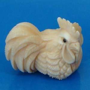 Mammoth Ivory Japanese Ojime Bead Netsuke 12 Zodiac Rooster~*~