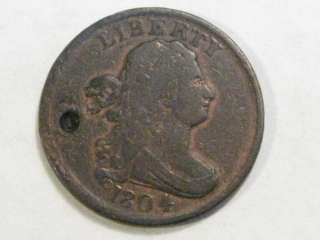1804 Draped Bust Half Cent. Better date/grade (details).  