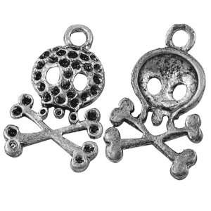  DIY Jewelry Making: 12px Alloy Pendants, Skull, Antique 