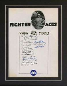 The Flying Tigers 15 Autographs Air Force USAF Fighter  