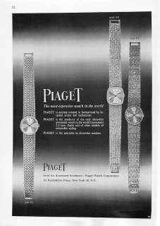 1963 Piaget, Most Expensive Watch   Magazine Ad  