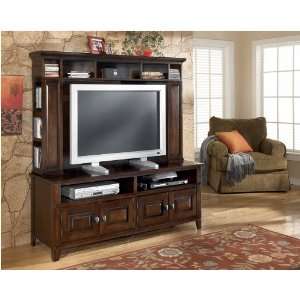  Dark Brown TV Stand with Hutch Furniture & Decor