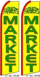 TWO (2) FARMERS MARKET FLAG BANNER SIGNS FREE SHIP  