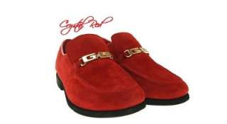 RED SUEDE LEATHER POPPIN LOAFERS GB SHOES MENs SZ 9  