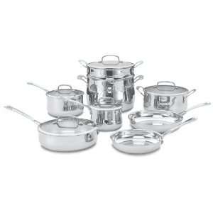 New Cuisinart 44 13 13pc Stainlees Steel Cookware Set *  
