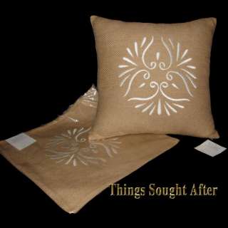 Hold Everything SILK EMBROIDERED PILLOW COVER 18 Sham  