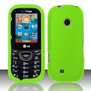  NEON GREEN Hard Rubber Feel Plastic Case for LG Cosmos 2 