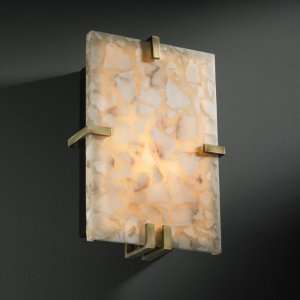 Design ALR 5551 ABRS, Alabaster Rocks Clips Glass Wall Sconce Lighting 