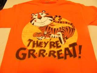 Kellogs Tony Tiger Theyre Great Orange T Shirt New  