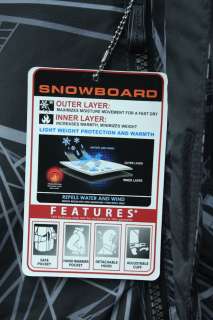 NWT Mens ZeroXposur Inversion Snowboard ski black Jacket with FREE 