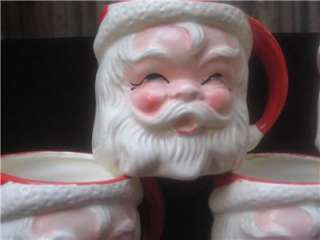   VINTAGE SANTA CLAUS PORCELAIN CUPS HOT CHOCLATE CIDER? COFFEE?  