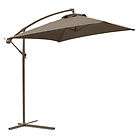   Adjustable 9 Cocoa Steel Ribbed Cantilever Umbrella with Base