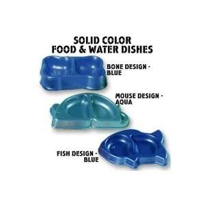    The Pet Buddies Solid Color Fish Shaped Cat Bowl