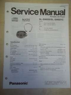   Service Manual~SL SW850/SW851C Shock Wave CD Player~Original  