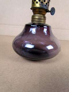 Antique Amethyst Art Glass Miniature Oil Lamp, TWINKLE STAR  
