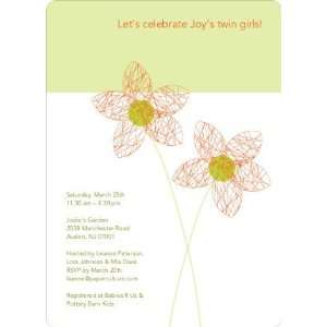    Twin Flowers Baby Shower Invitations