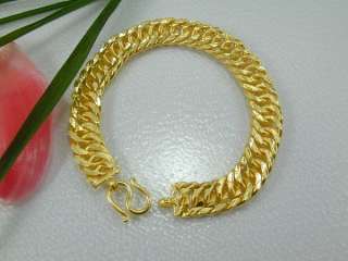 CLASSY Diamond Cut Curb Link 22K 24K Gold GP Baht Thai Bracelet 7 