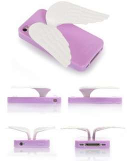 Angel Wing Holder Silicon Back Protector Case Stand Cover for iPhone 4 