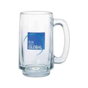 Clear glass beer stein, 12 1/2 oz. BPA free. Green item.  