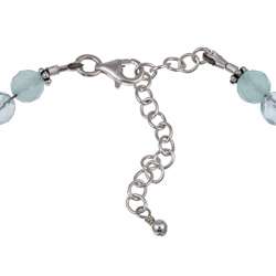 Charming Life Sterling Silver Aquamarine and Chalcedony Necklace 