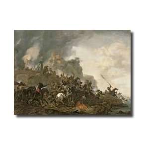  Cavalry Making A Sortie From A Fort On A Hill 1646 Giclee 