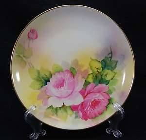 Morimura Noritake HP Pink Roses Porcelain Plate Japan  