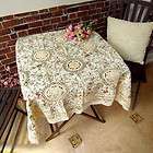 Vintage Floral Fabric &Hand Crochet Lace Table Cloth B