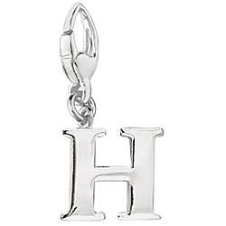 Sterling Silver H Initial Charm  Overstock