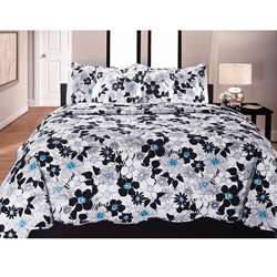 Kayla Blue Full/Queen size 3 piece Quilt Set  Overstock