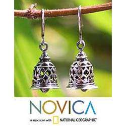 Sterling Silver Temple Bell Earrings (Thailand)  