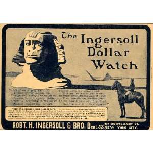  1901 Vintage Ad Ingersoll Dollar Watch Sphinx Pyramid 