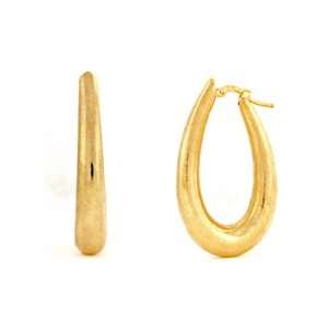  18k Yellow Gold Sanded Earrings   JewelryWeb Jewelry