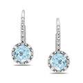 Sterling Silver Blue Topaz and Diamond Accent Earrings