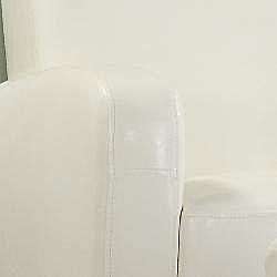 Noah Faux Leather White Club Chair with Ottoman  