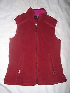 PATAGONIA Sychilla Fleece burgundy vest w/zippered pockets WS  