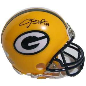 James Starks Autographed Packers Mini Helmet   Autographed NFL Mini 