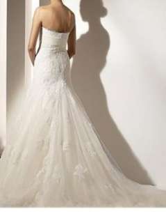   Watteau Ivory Lace Mermaid/Trumpet Zip Wedding Dress/Prom Gown  