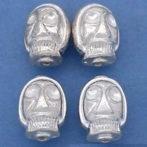  Skull Beads Silver Plated Skeleton 15mm 18gr Approx 3 