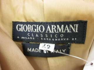GIORGIO ARMANI Tan Camel Hair Buttoned Blazer Jacket 42  
