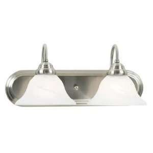  Brushed Steel and Marbleized Glass 18 Wide Vanity Light 