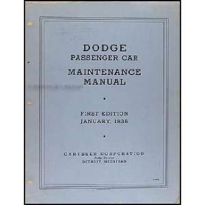    1934 1935 Dodge Car Repair Shop Manual Original Dodge Books