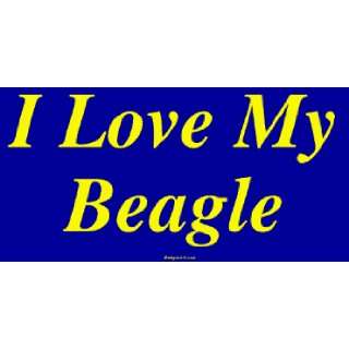  I Love My Beagle MINIATURE Sticker Automotive