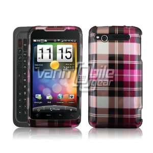  VMG Pink/Brown Checkered Plaid Design Plastic Snap On Case 