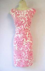 JESSICA HOWARD Pink Print Sleeveless Beaded Cocktail Dress 16 NWT 