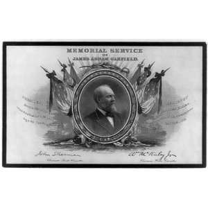  Admission Card,Memorial Service,James Abram Garfield: Home 