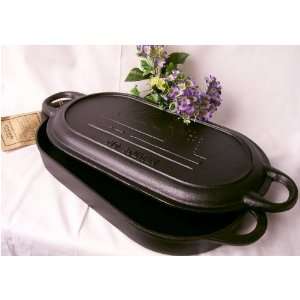    Old Mountain Cast Iron Baker/fryer Oval Large: Home & Kitchen