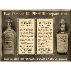  1909 Ad After Shave Ed Pinaud Lilac Vegetal Hair Tonic 