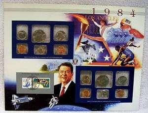 1984 Uncirculated P & D Mint Sets   Postal Commemorative Society Panel 