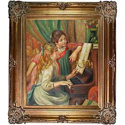 Renoir Young Girls at the Piano Oil Canvas  Overstock